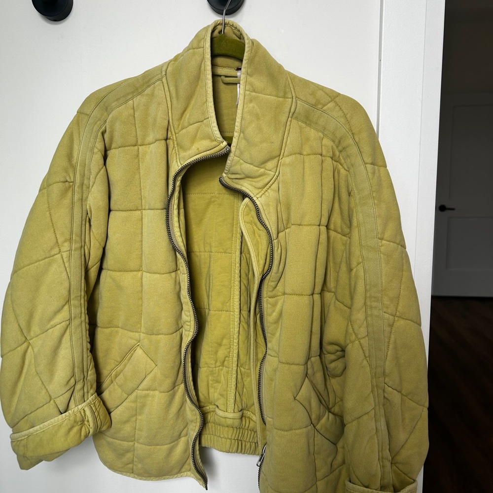 Free People Dolman Quilted Green Jacket